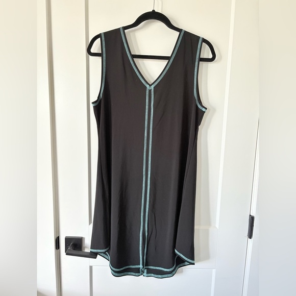 Joseph Ribkoff Black Garment with Blue Stitching - Picture 3 of 5